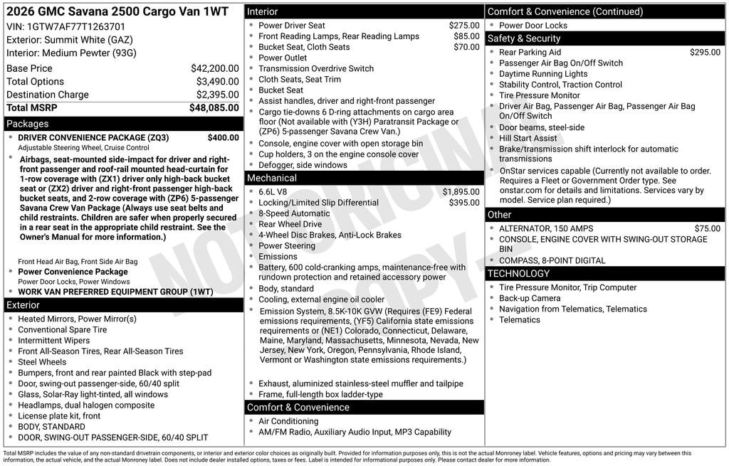 2026 GMC Savana Cargo Work Van - Photo 25