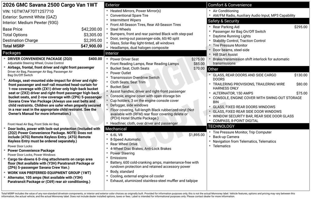 2026 GMC Savana Cargo Work Van - Photo 25