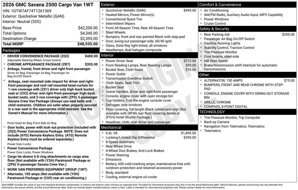 2026 GMC Savana Cargo Work Van - Photo 25