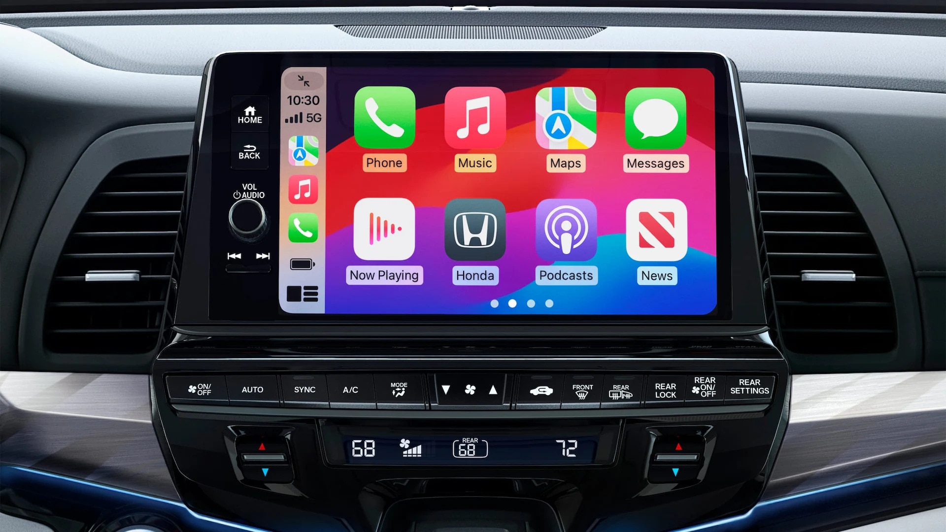 The front display screen in the honda odyssey.