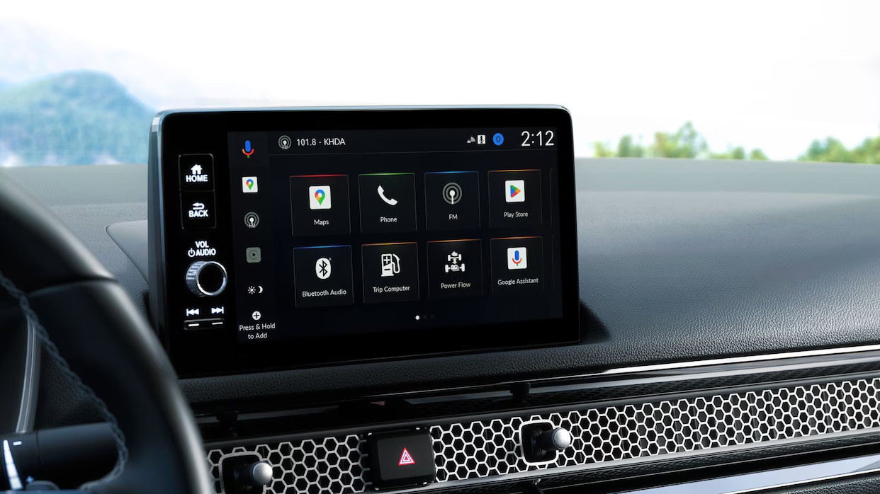 The front display screen in a honda.