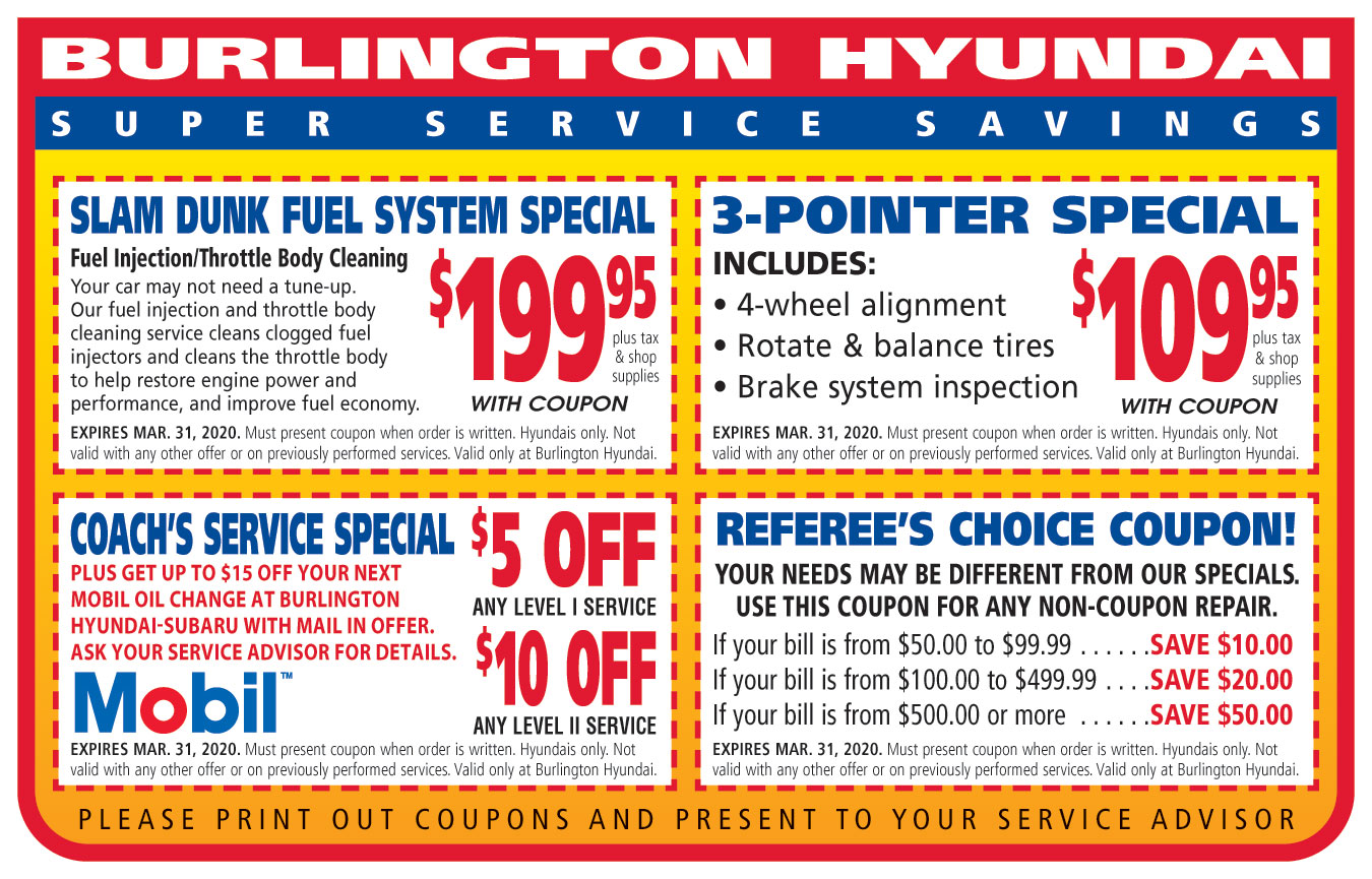 Burlington Hyundai Service Coupons