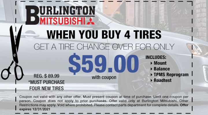 Mitsubishi Tire Change Over Service Coupon