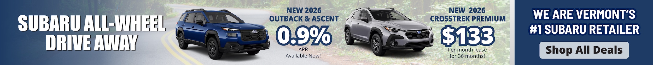 Subaru All-Wheel Drive Away Sales Event