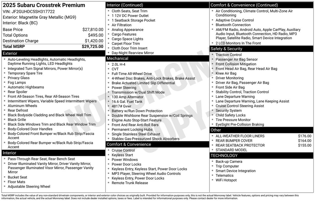 Certified 2025 Subaru Crosstrek Premium SUV