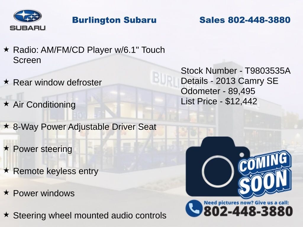 Used 2013 Toyota Camry SE Sedan