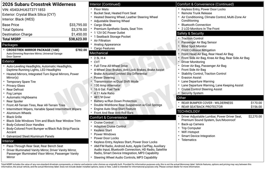 Used 2026 Subaru Crosstrek Wilderness SUV