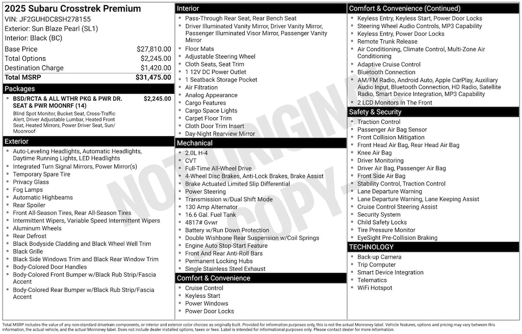 Used 2025 Subaru Crosstrek Premium SUV