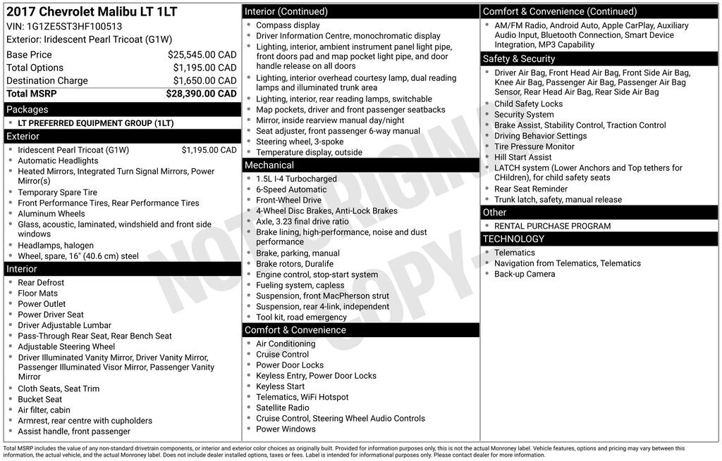 Used 2017 Chevrolet Malibu LT Sedan