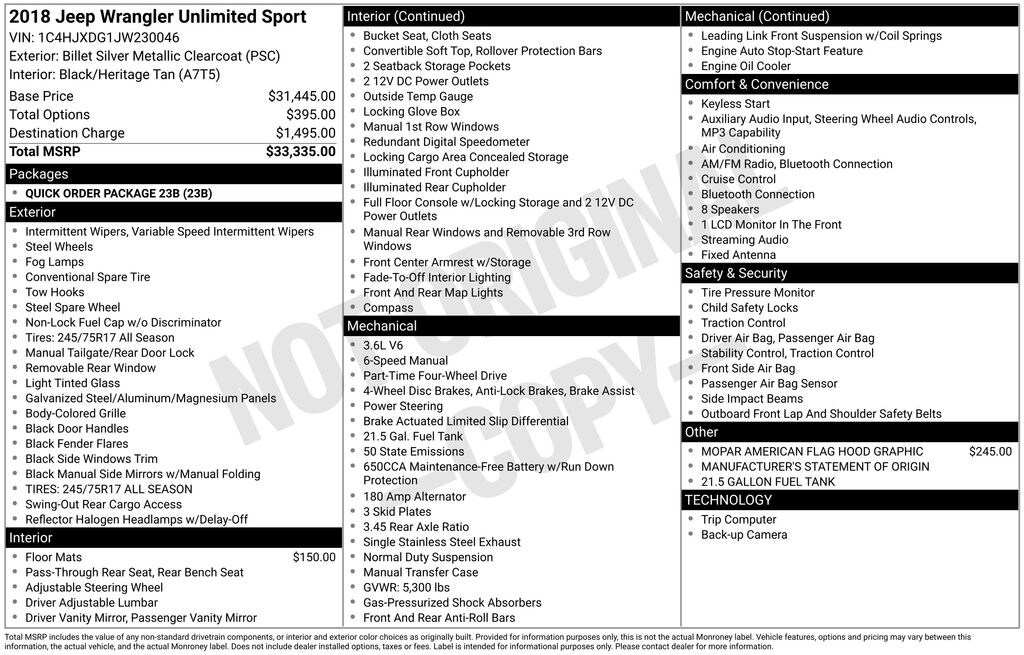 Used 2018 Jeep Wrangler Unlimited Sport SUV
