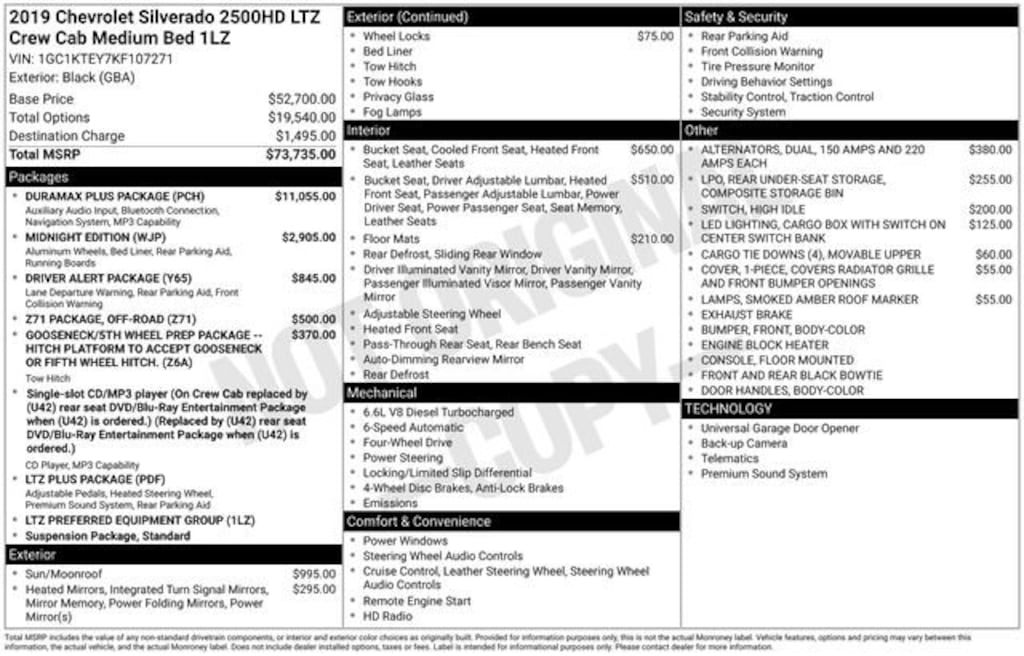 Used 2019 Chevrolet Silverado 2500 HD LTZ Truck