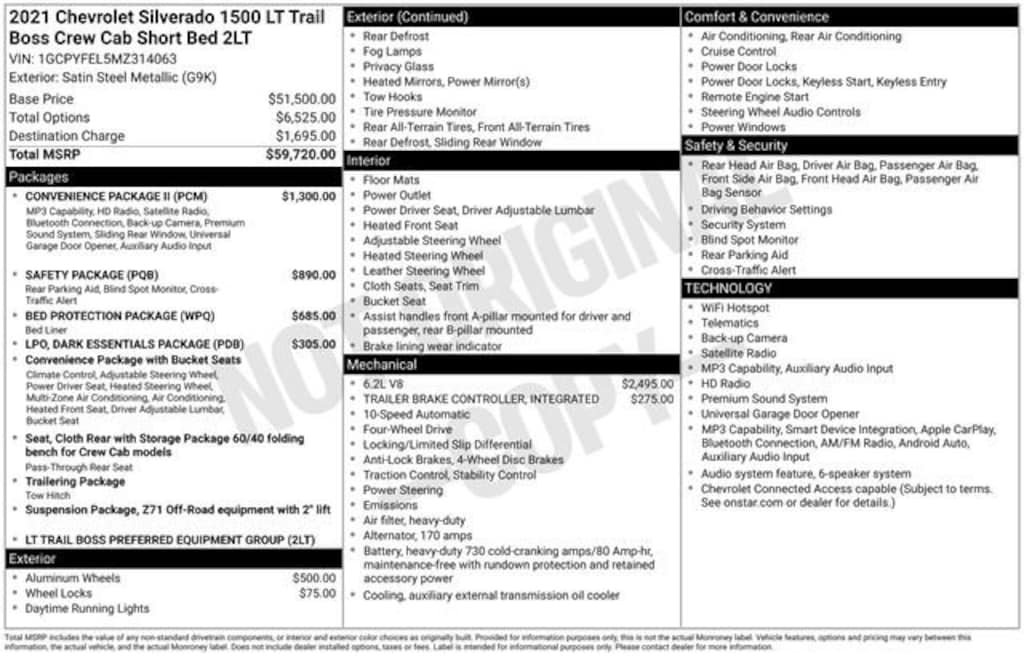 Used 2021 Chevrolet Silverado 1500 LT Trail Boss Truck
