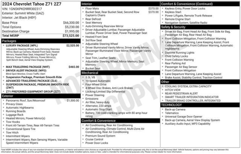 Certified 2024 Chevrolet Tahoe Z71 SUV