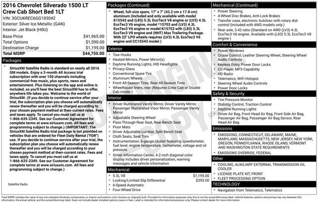 Used 2016 Chevrolet Silverado 1500 LT with VIN 3GCUKREC6GG183042 for sale in Reese, MI