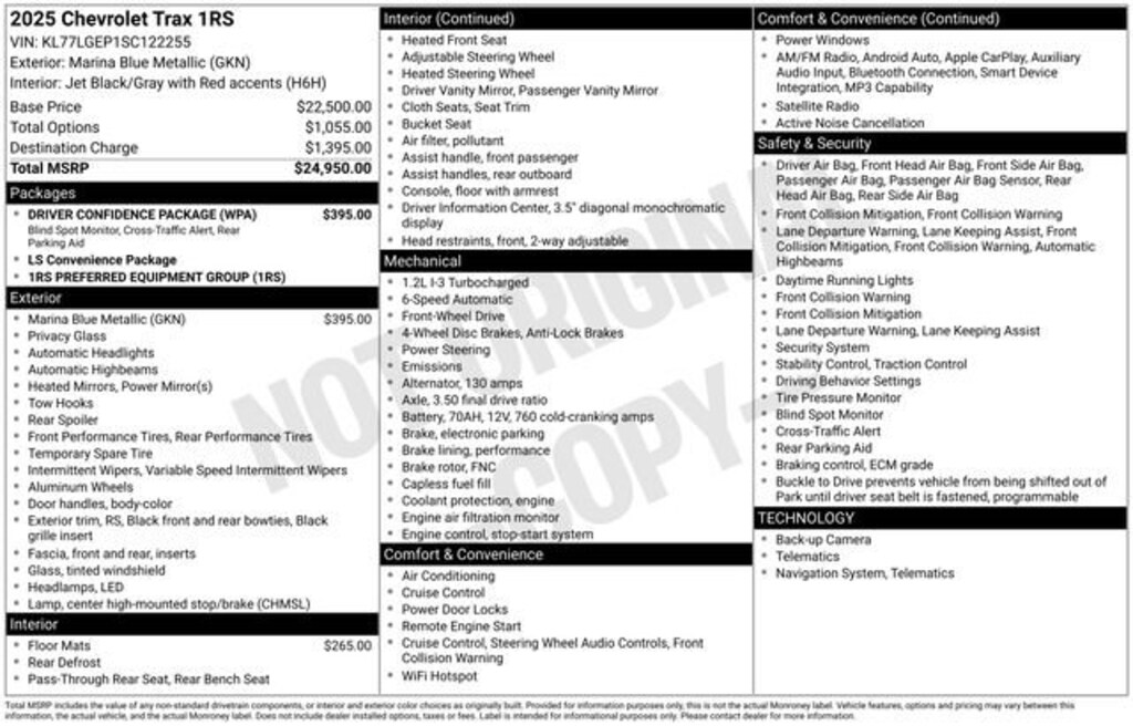 Certified 2025 Chevrolet Trax 1RS SUV