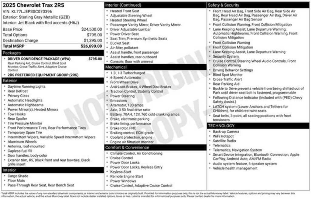 Used 2025 Chevrolet Trax 2RS SUV