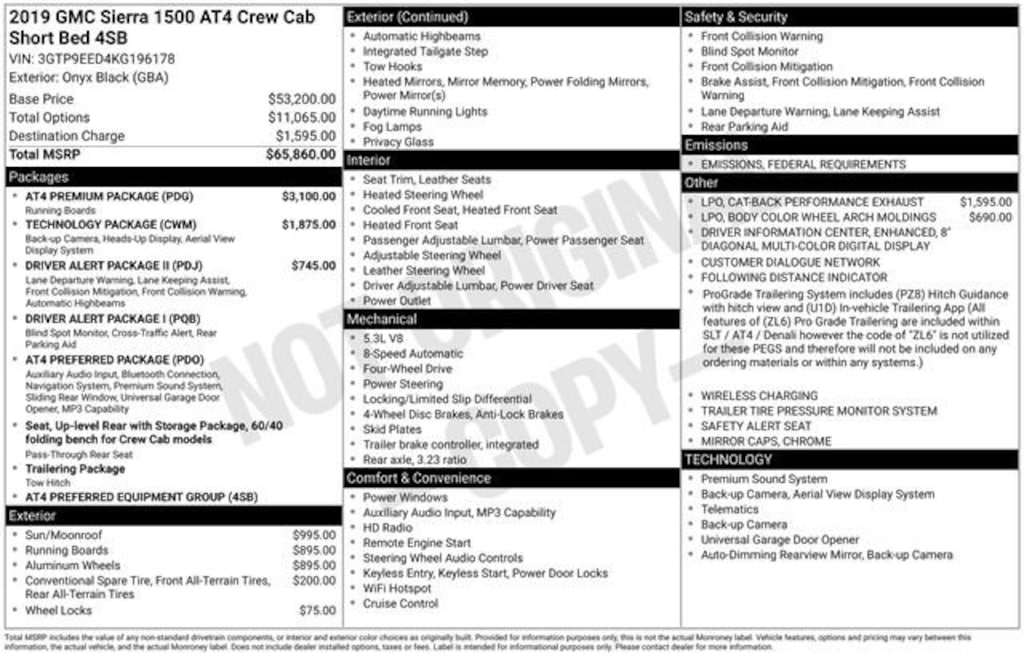 Used 2019 GMC Sierra 1500 AT4 Truck