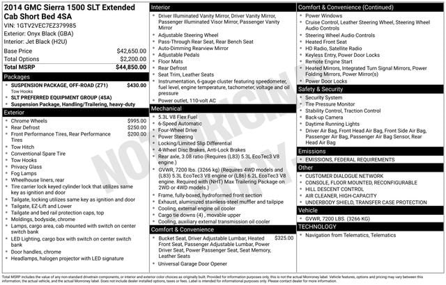 Used 2014 GMC Sierra 1500 SLT with VIN 1GTV2VEC7EZ379985 for sale in Reese, MI
