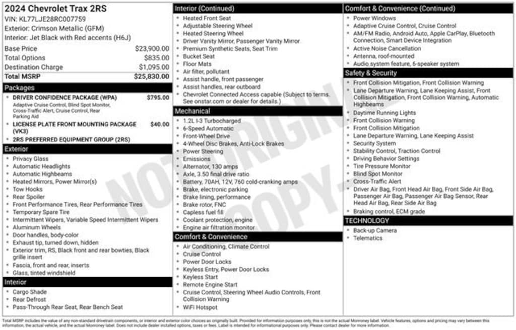 Used 2024 Chevrolet Trax 2RS SUV