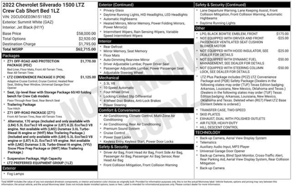 Used 2022 Chevrolet Silverado 1500 LTZ Truck