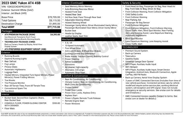 Used 2023 GMC Yukon AT4 SUV