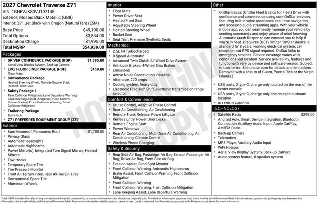 2027 Chevrolet Traverse Z71 - Photo 40