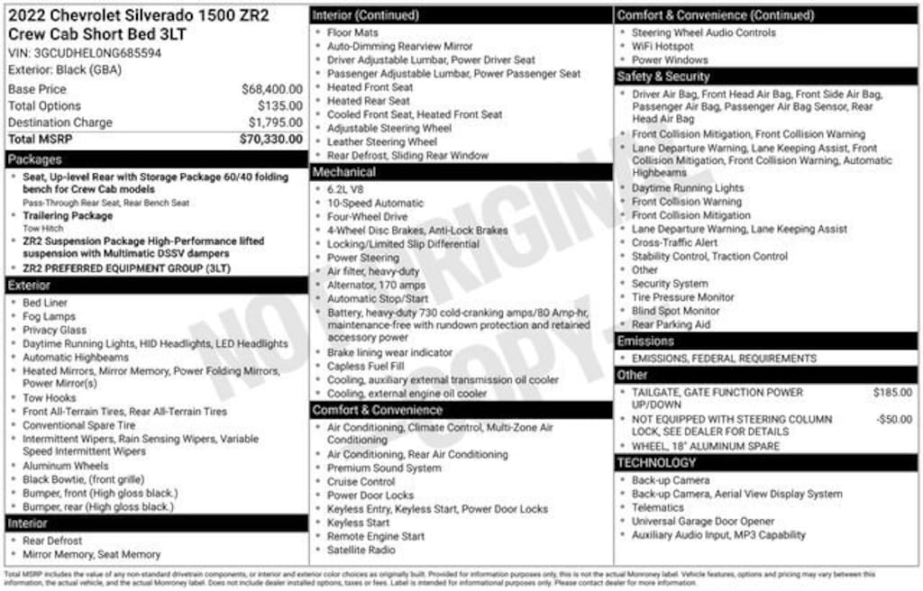 Used 2022 Chevrolet Silverado 1500 ZR2 Truck