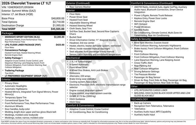 2026 Chevrolet Traverse LT - Photo 34
