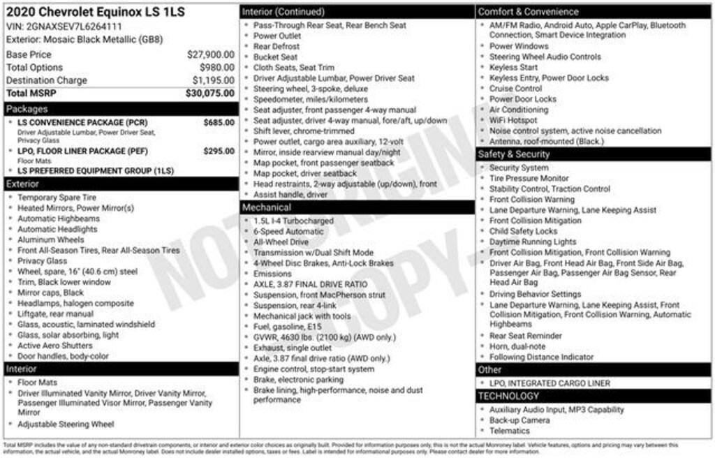 Used 2020 Chevrolet Equinox LS SUV