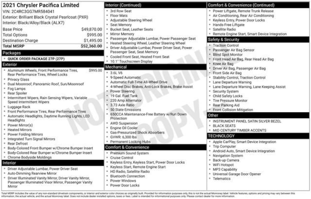 Used 2021 Chrysler Pacifica Limited