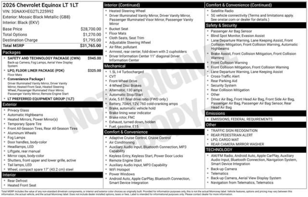 New 2026 Chevrolet Equinox LT SUV