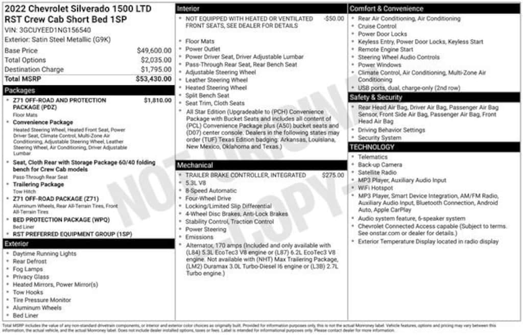 Used 2022 Chevrolet Silverado 1500 LTD RST Truck