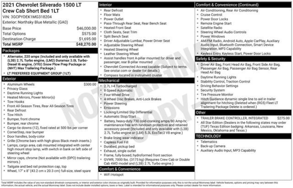 Used 2021 Chevrolet Silverado 1500 LT Truck