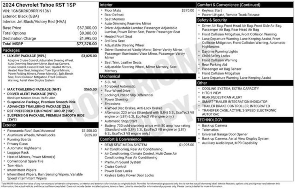 Used 2024 Chevrolet Tahoe RST SUV