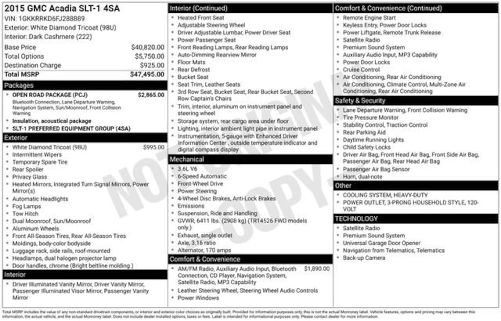 Used 2015 GMC Acadia SLT SUV