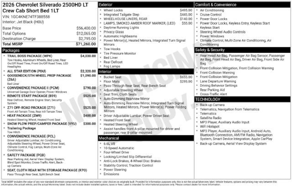 New 2026 Chevrolet Silverado 2500 HD LT Truck