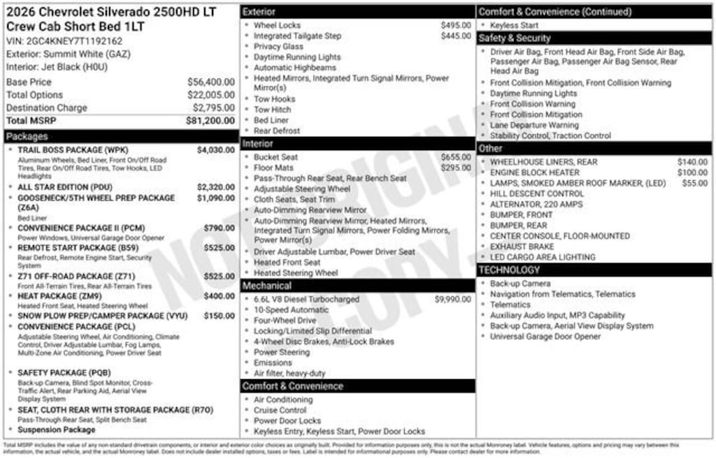 New 2026 Chevrolet Silverado 2500 HD LT Truck