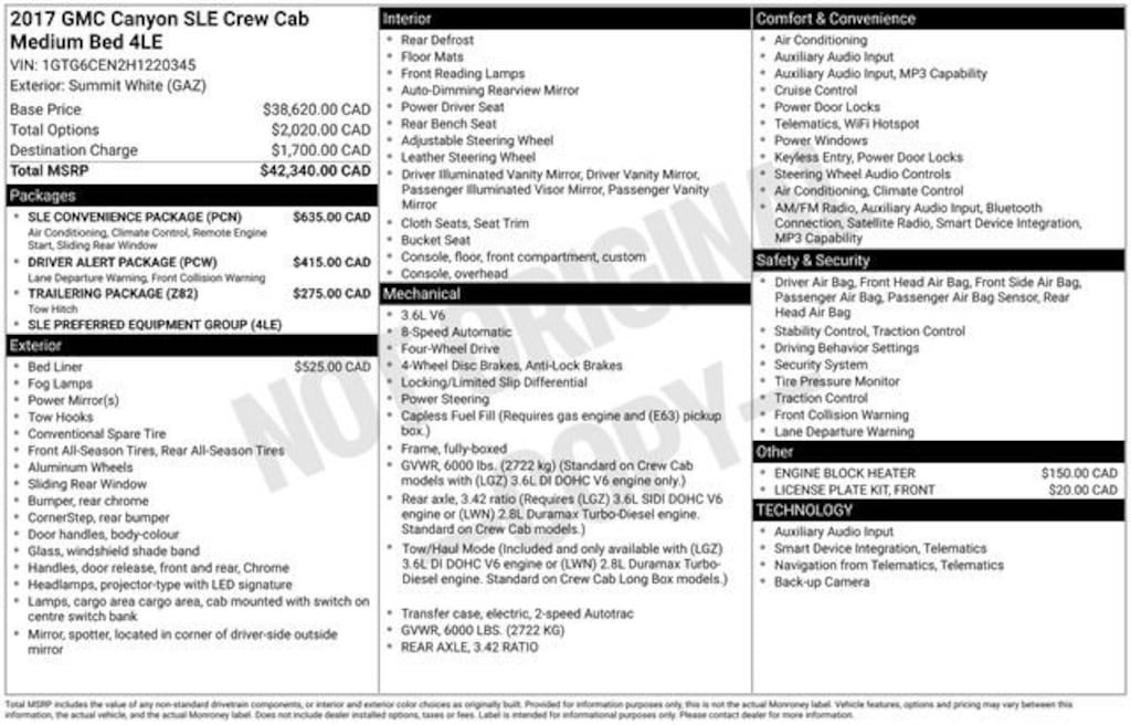 Used 2017 GMC Canyon 4WD SLE Truck