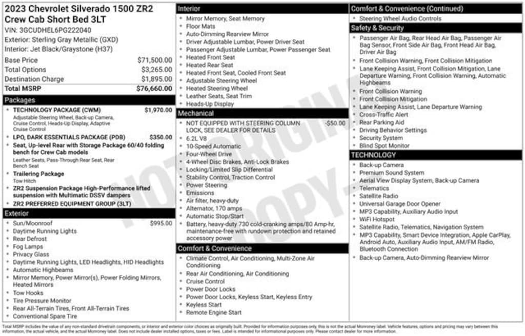 Used 2023 Chevrolet Silverado 1500 ZR2 Truck