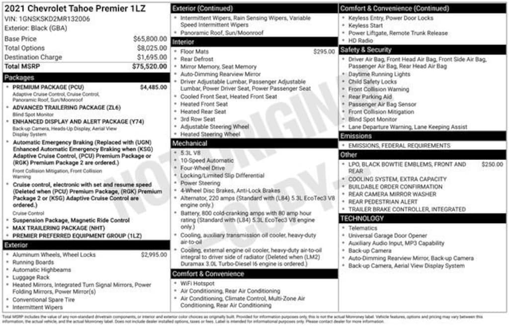 Used 2021 Chevrolet Tahoe Premier SUV