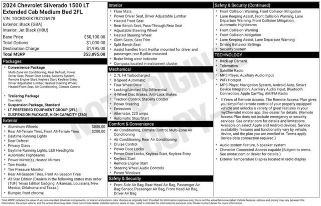 Used 2024 Chevrolet Silverado 1500 LT (2FL) Truck