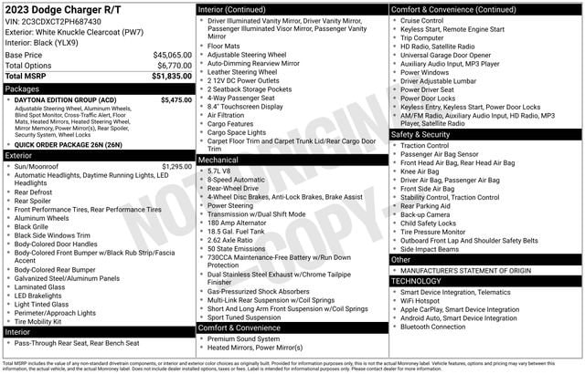 Used 2023 Dodge Charger R/T with VIN 2C3CDXCT2PH687430 for sale in Freeland, MI