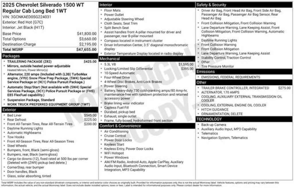 New 2025 Chevrolet Silverado 1500 WT Truck