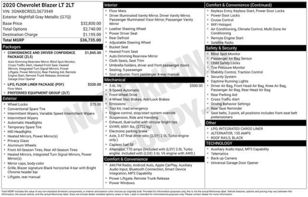 Used 2020 Chevrolet Blazer 2LT SUV