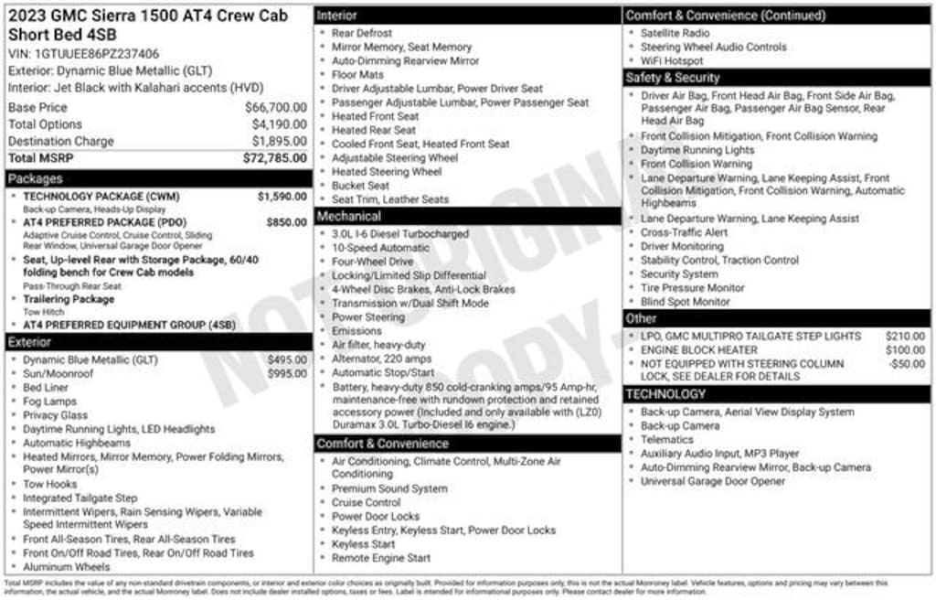 Used 2023 GMC Sierra 1500 AT4 Truck