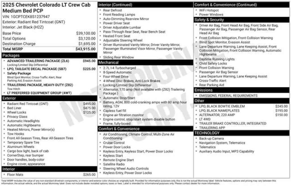 New 2025 Chevrolet Colorado WT/LT Truck