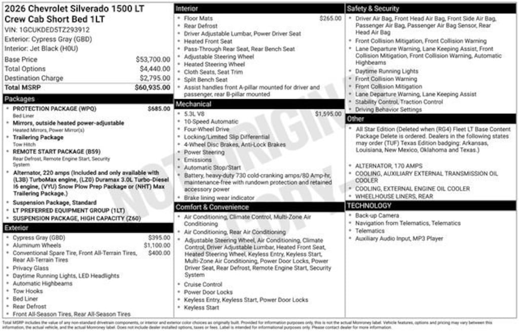 New 2026 Chevrolet Silverado 1500 LT Truck