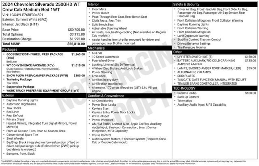 Used 2024 Chevrolet Silverado 2500 HD WT Truck