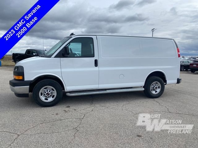 Used 2023 GMC Savana Cargo Work Van with VIN 1GTW7AFP8P1135070 for sale in Freeland, MI