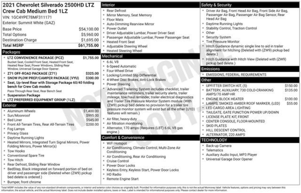 Used 2021 Chevrolet Silverado 2500 HD LTZ Truck